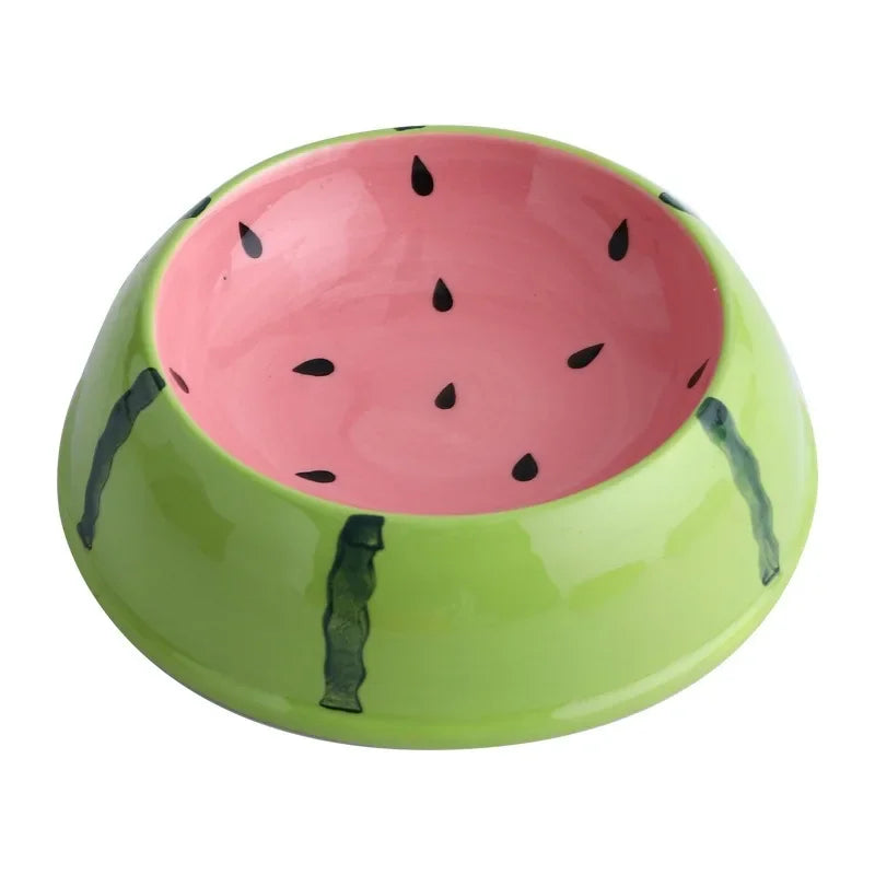 Watermelon Strawberry Shape Cat Food Bowl Cute Designs Pet Ceramics Bowl Small Dog Colorful Water Suppliers Cat Bowl