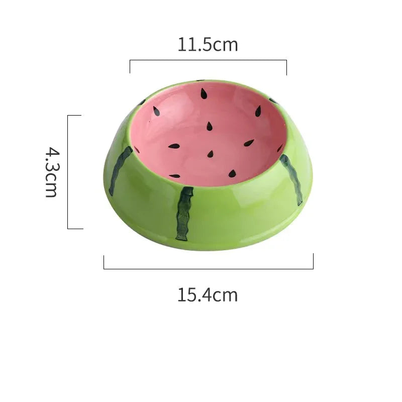 Watermelon Strawberry Shape Cat Food Bowl Cute Designs Pet Ceramics Bowl Small Dog Colorful Water Suppliers Cat Bowl